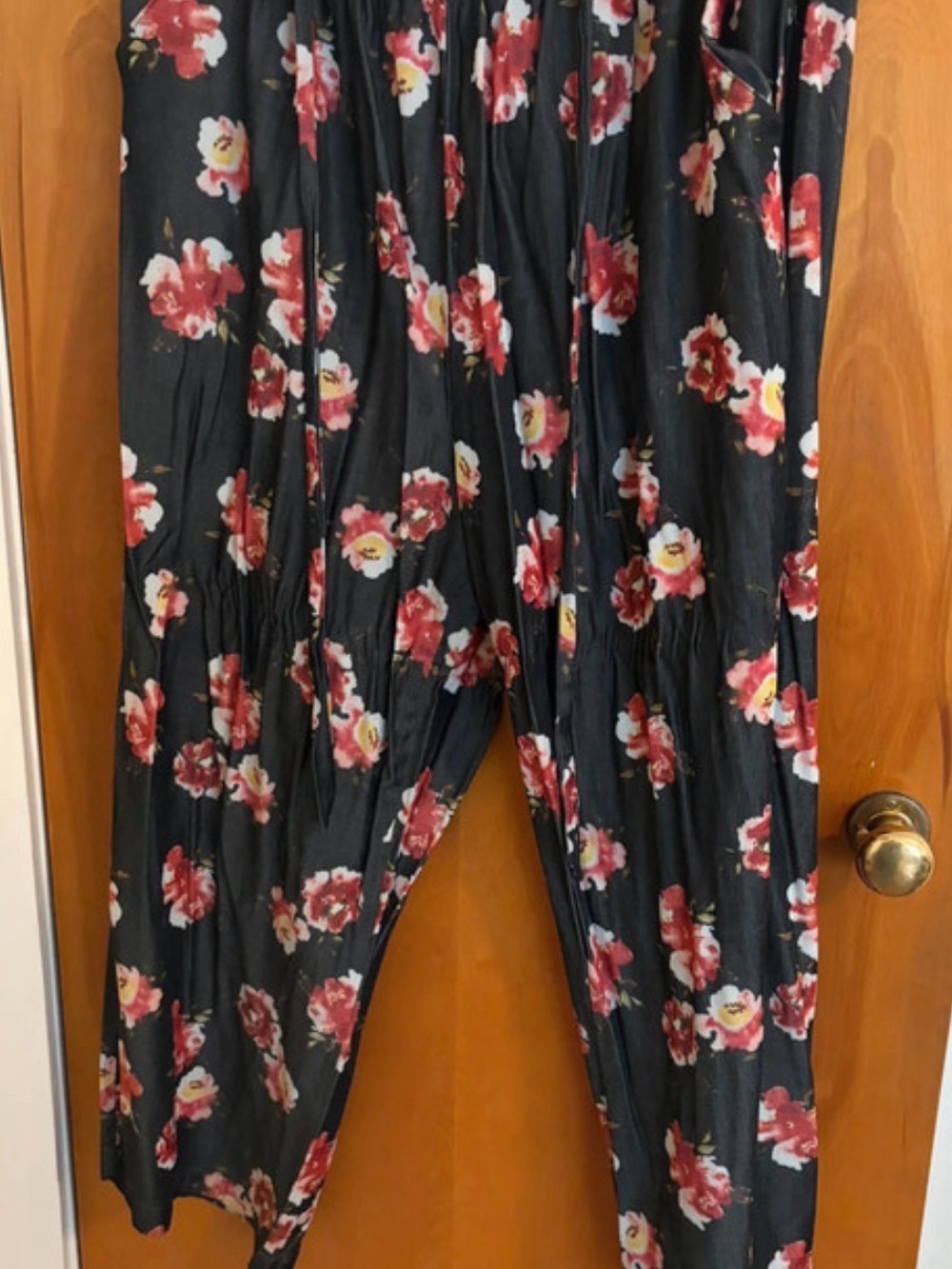 Black Floral Pants